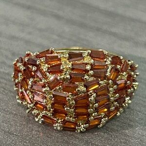 NWOT-Bold Sparkle Statement Ring | Gold Filled CZ | Size 9 |